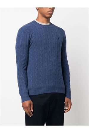 Navy blue wool blend sweater RALPH LAUREN | 710876762017NAVY